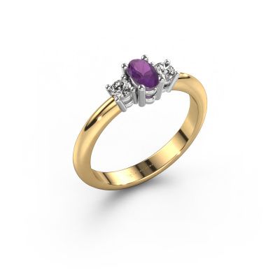 Engagement ring Karie 585 gold amethyst 5x3 mm