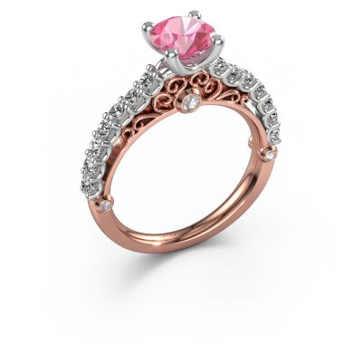 Verlobungsring Shaunda 585 Roségold Pink Saphir 6 mm