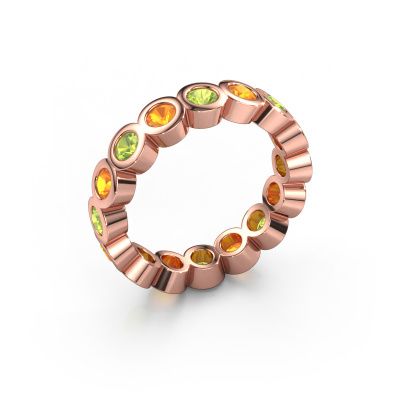 Stackable ring Edwina 3 585 rose gold peridot 3 mm