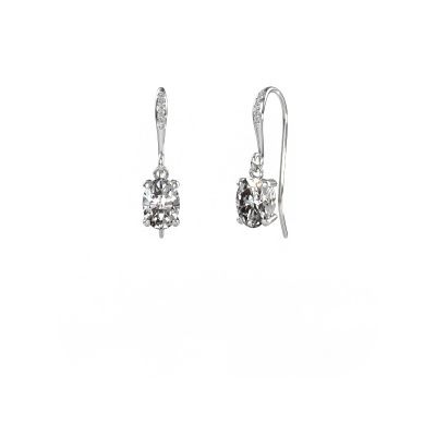 Pendants d'oreilles Laurie OVL 2 950 platine diamant 1.23 crt