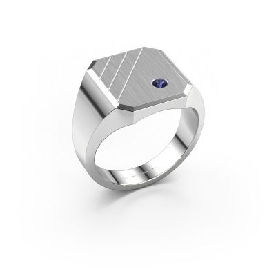 Signet ring Patrick 3 585 white gold sapphire 2.5 mm