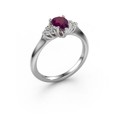 Bague de fiançailles Felipa PER 950 platine rhodolite 7x5 mm