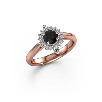 Engagement ring Susan 585 rose gold black diamond 0.985 crt