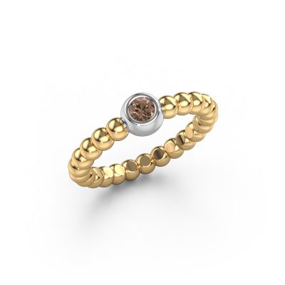Stackable ring Dini 585 gold brown diamond 0.10 crt