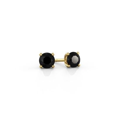 Stud earrings Sam RND 585 gold black diamond 0.60 crt