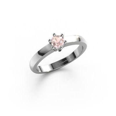 Engagement ring Luna 1 585 white gold morganite champagne 3.7 mm