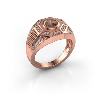 Heren ring Enzo 585 rosé goud bruine diamant 0.845 crt