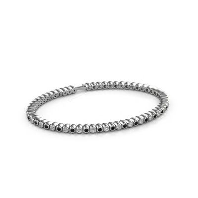 Tennis bracelet Bianca 2 mm 585 white gold black diamond 1.980 crt