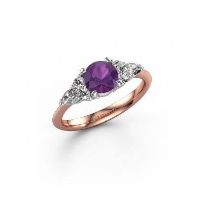 Engagement ring Melani RND 585 rose gold amethyst 6 mm