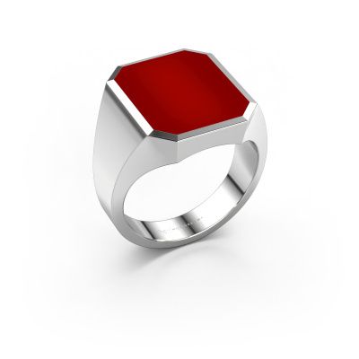 Signet ring Lars 5 585 white gold carnelian 16x13 mm