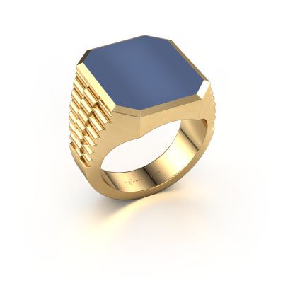 Signet ring Brent 5 585 gold blue sardonyx 18x15 mm