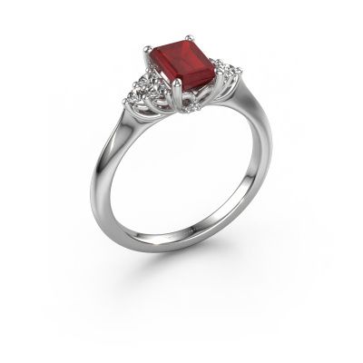 Engagement ring Felipa EME 950 platinum ruby 7x5 mm