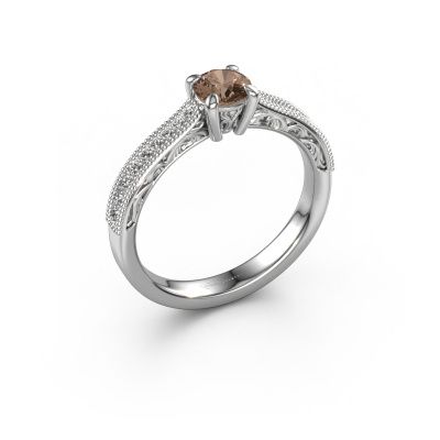 Engagement ring Shonta RND 585 white gold brown diamond 0.534 crt