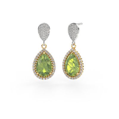 Drop earrings Tilly per 2 585 gold peridot 12x8 mm