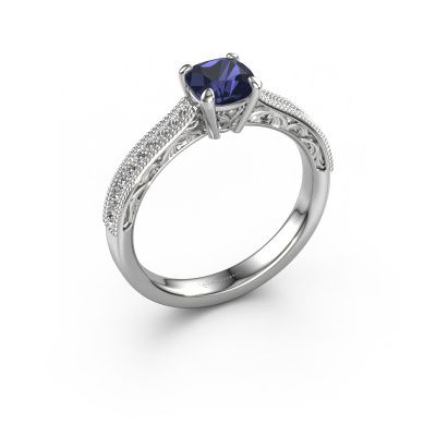 Engagement ring Shonta CUS 950 platinum sapphire 5.5 mm