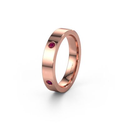 Wedding ring WH0104L14BP 585 rose gold rhodolite 2.2 mm ±4x2 mm