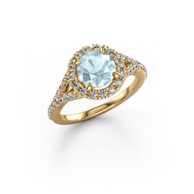Engagement ring Kimber RND 585 gold aquamarine 7 mm