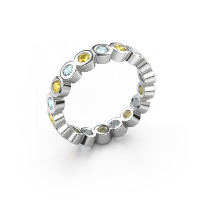 Stackable ring Edwina 2 585 white gold yellow sapphire 2.5 mm