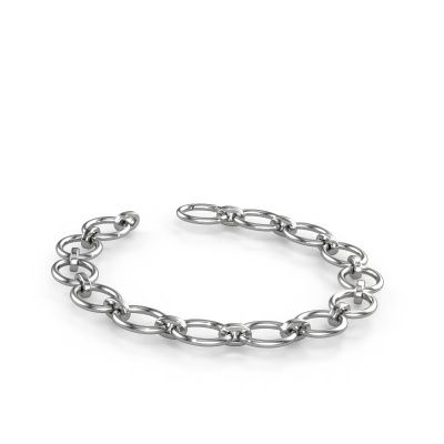 Bracelet Oval link 4 14mm 585 white gold ±0.55 in