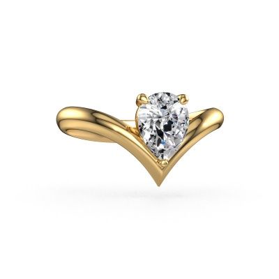 Engagement ring Maddy PER 585 gold zirconia 8x6 mm
