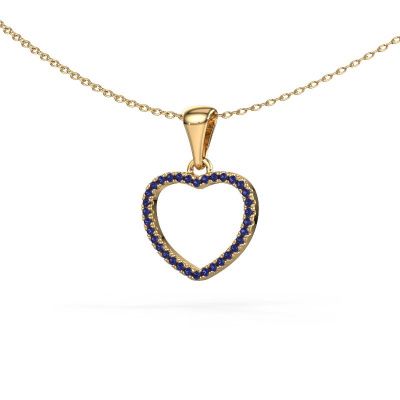 Pendant Heart 6 585 gold sapphire 1 mm