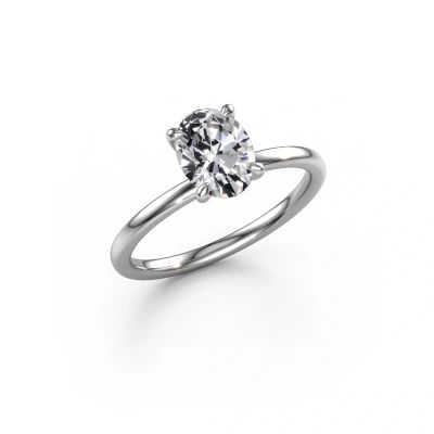 Engagement ring Crystal OVL 1 950 platinum lab-grown diamond 1.10 crt