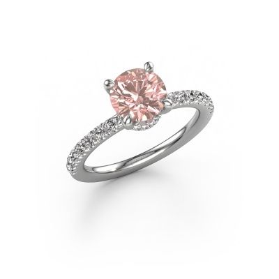 Engagement ring Crystal rnd 4 950 platinum pink lab grown diamond 7 mm