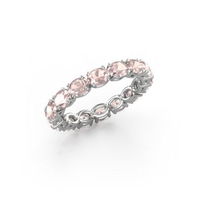 Ring Vivienne OVL 4x3 585 white gold morganite champagne 4x3 mm