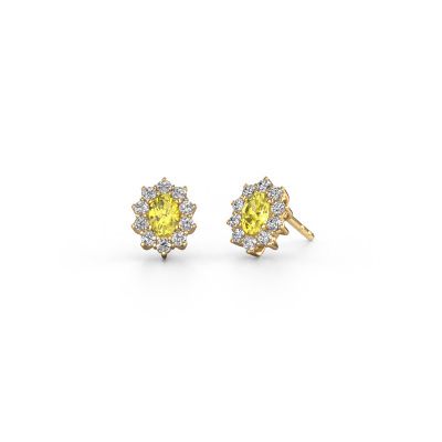 Earrings Leesa 585 gold yellow lab grown diamond 6x4 mm
