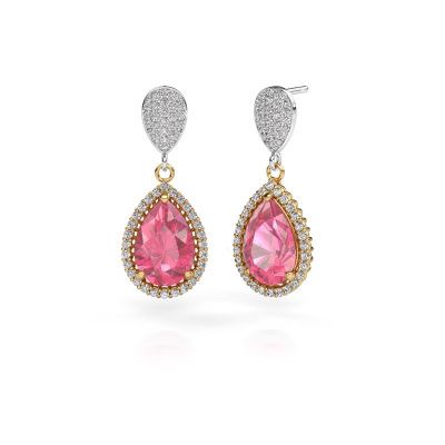 Ohrhänger Tilly per 2 585 Gold Pink Saphir 12x8 mm