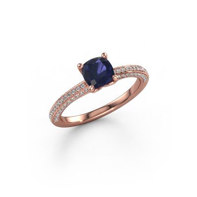 Engagement ring Elenore cus 585 rose gold sapphire 5.5 mm