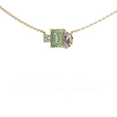 Pendant Frauke EME 585 gold green lab grown diamond 7x5 mm