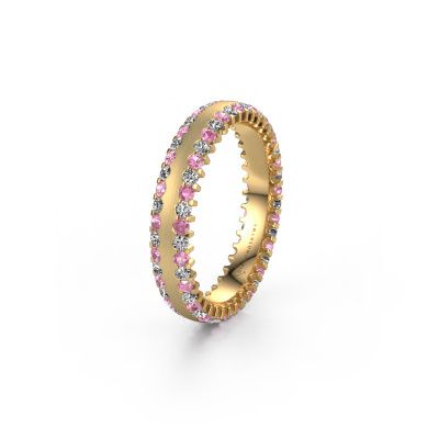 Wedding ring WH2139L24B 585 gold pink sapphire ±0.16x0.08 in