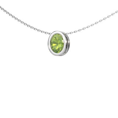 Anhänger Lavon OVL 585 Weißgold Peridot 7,5x5,5 mm
