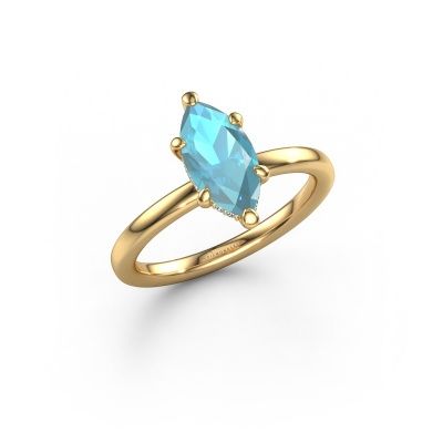 Engagement ring Simone MRQ 2 585 gold blue topaz 11x5.5 mm