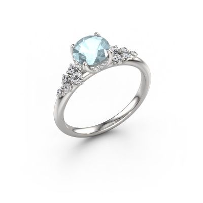 Engagement ring Emma RND 950 platinum aquamarine 6.5 mm