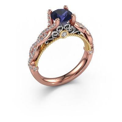 Engagement ring Chantelle 585 rose gold sapphire 6.5 mm