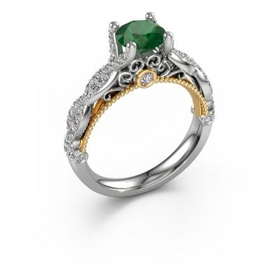 Engagement ring Chantelle 585 white gold emerald 6.5 mm