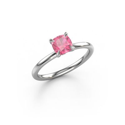 Verlovingsring Crystal CUS 1 950 platina roze saffier 5.5 mm