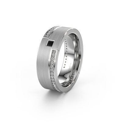 Wedding ring WH2048L17DM 585 white gold black diamond ±0.28x0.09in