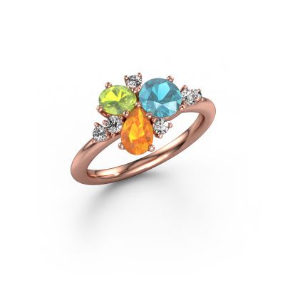 Ring Anja 585 rose gold blue topaz 5.4 mm