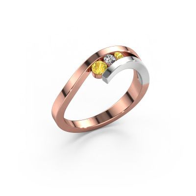 Ring Evalyn 2 585 rose gold yellow sapphire 2.8 mm