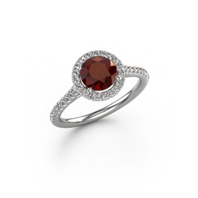 Engagement ring Seline rnd 2 585 white gold garnet 6.5 mm