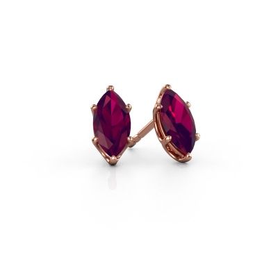 Clous d'oreilles Sam MRQ 585 or rose rhodolite 10x5 mm