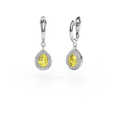 Drop earrings Ginger 1 950 platinum yellow lab grown diamond 7x5 mm