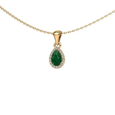 Pendant Seline per 585 gold emerald 6x4 mm