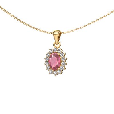 Pendant Margien 585 gold tourmaline pink 7x5 mm