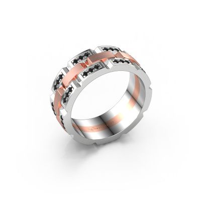 Men's ring Ricardo 4 585 rose gold black diamond 0.486 crt