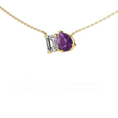 Pendant Toi et Moi PER EME 585 gold amethyst 8x6 mm