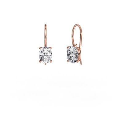 Pendants d'oreilles Cleo CSH 585 or rose diamant synthétique 3.00 crt